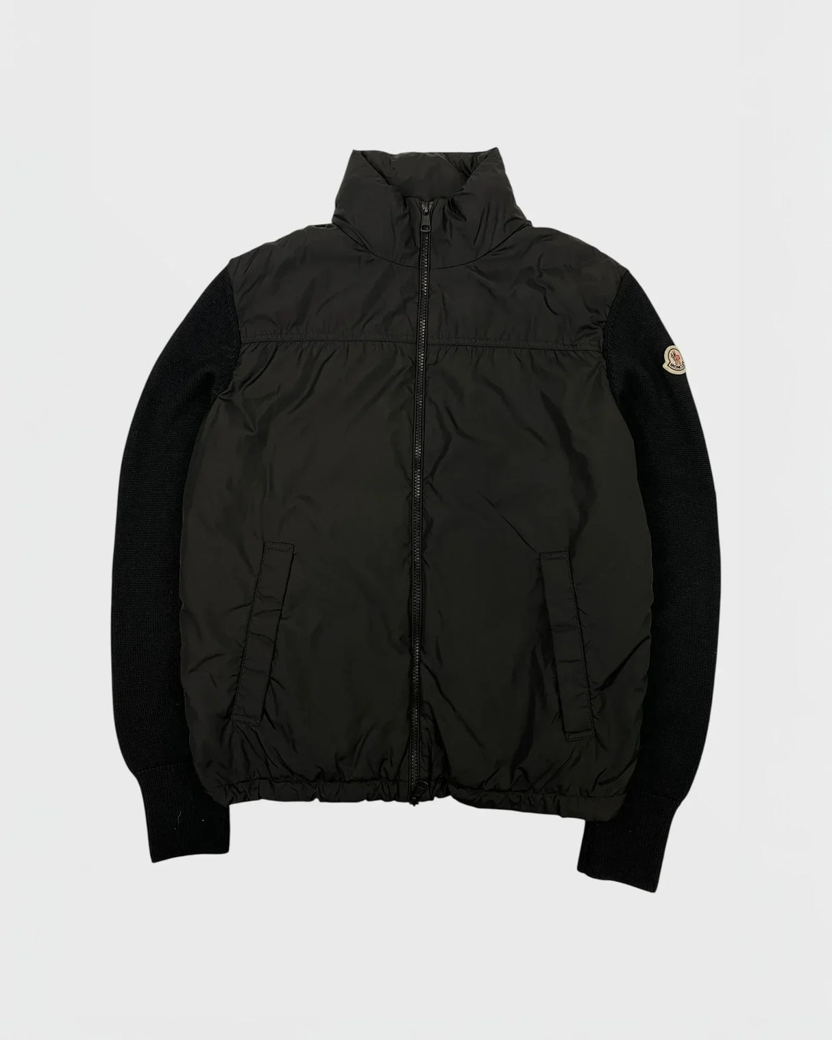 Chaqueta de plumón tipo cárdigan de dos materiales de Moncler