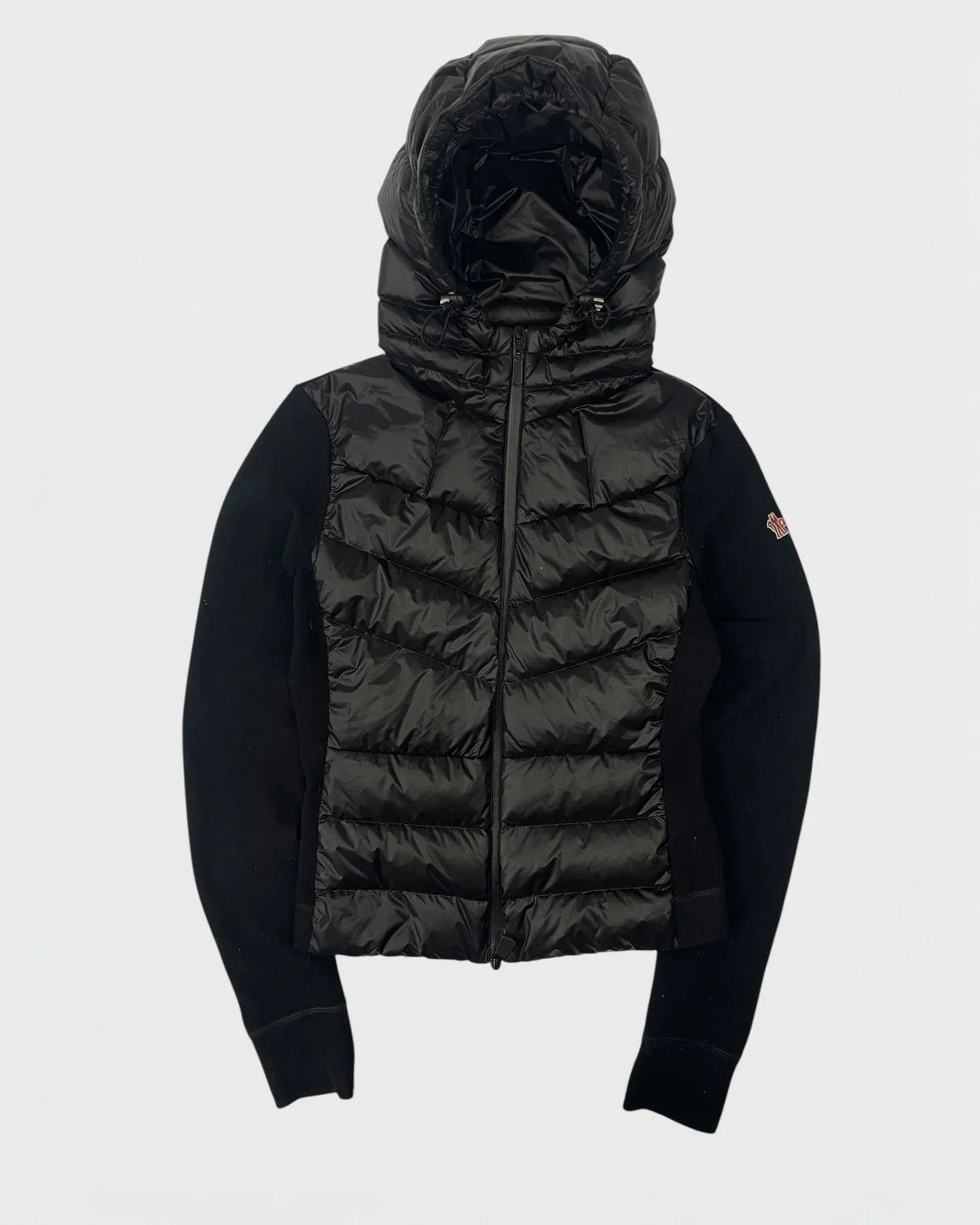 Chaqueta de plumas tipo cárdigan de dos materiales para mujer de Moncler