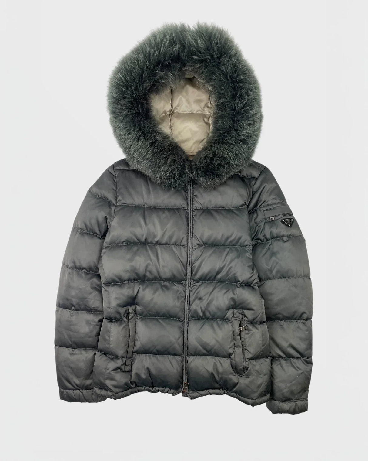 Chaqueta de plumón de piel de Prada