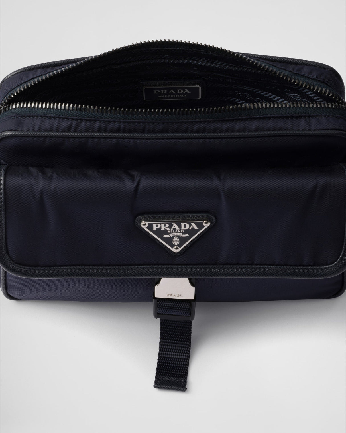 Sac porté épaule en Re-Nylon et cuir Saffiano