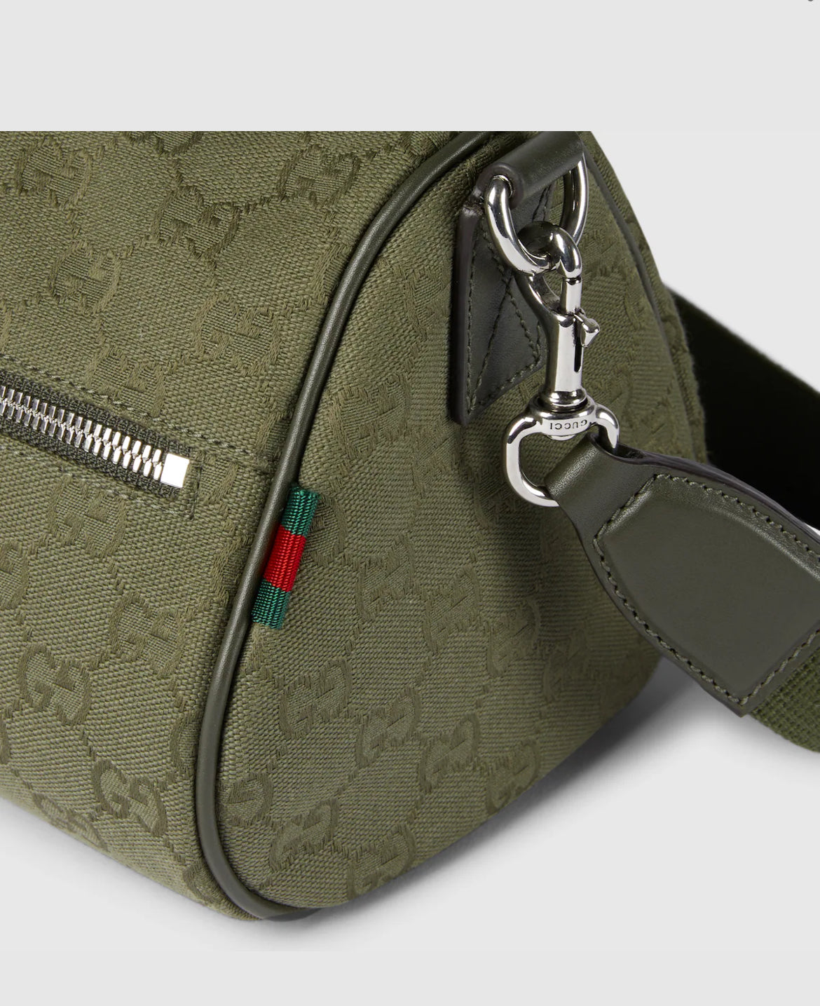 Bolso cilíndrico pequeño de lona GG