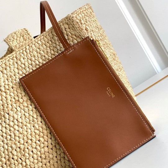 Celine - Small Cabas Thais Raffia Calfskin Top