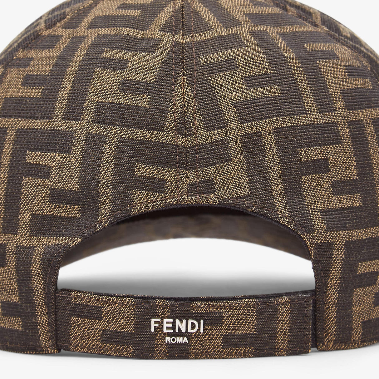 Casquette de baseball en tissu jacquard FF brun