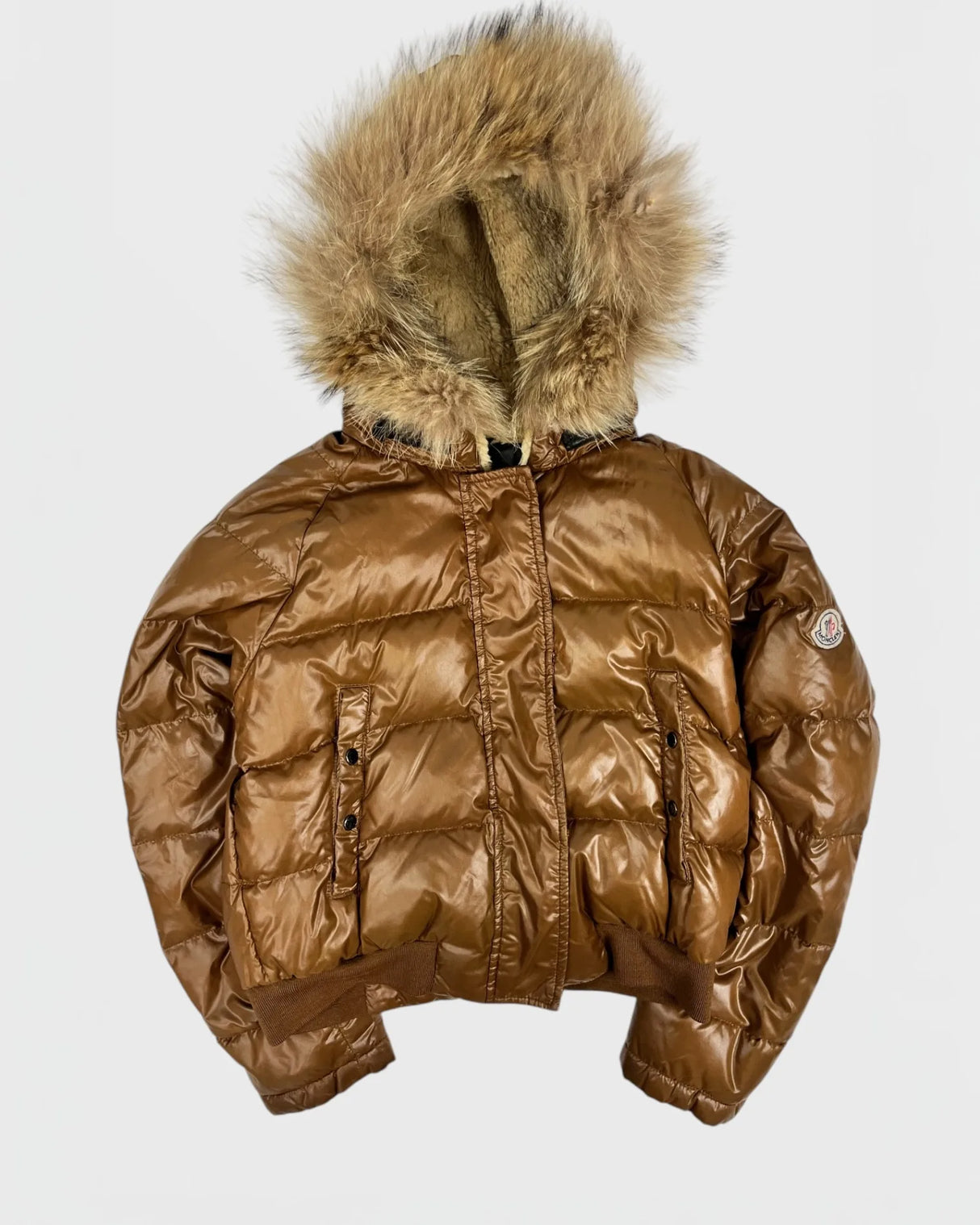 Chaqueta de plumón de piel de Moncler