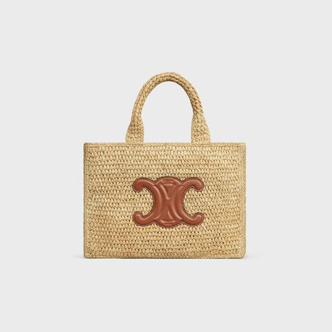 Celine - Small Cabas Thais Raffia Calfskin Top