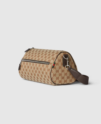 Bolso cilíndrico pequeño de lona GG