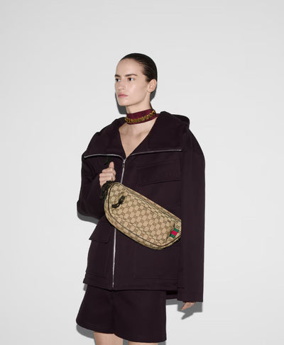 Bolso de hombro grande de lona GG