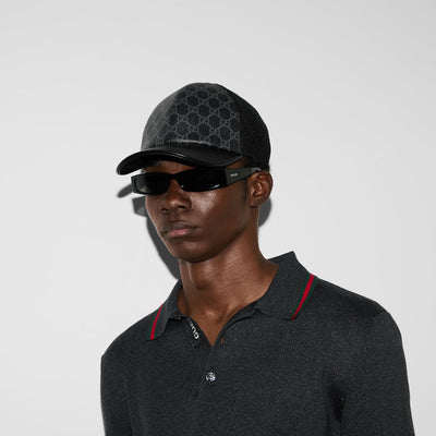 GORRA DE LONA CON MONOGRAMA GG Negra