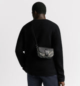 Mini sac Messenger à rabat Saddle Noir et Beige