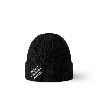 Bufanda y gorro negros con estampado de cuadros Snug