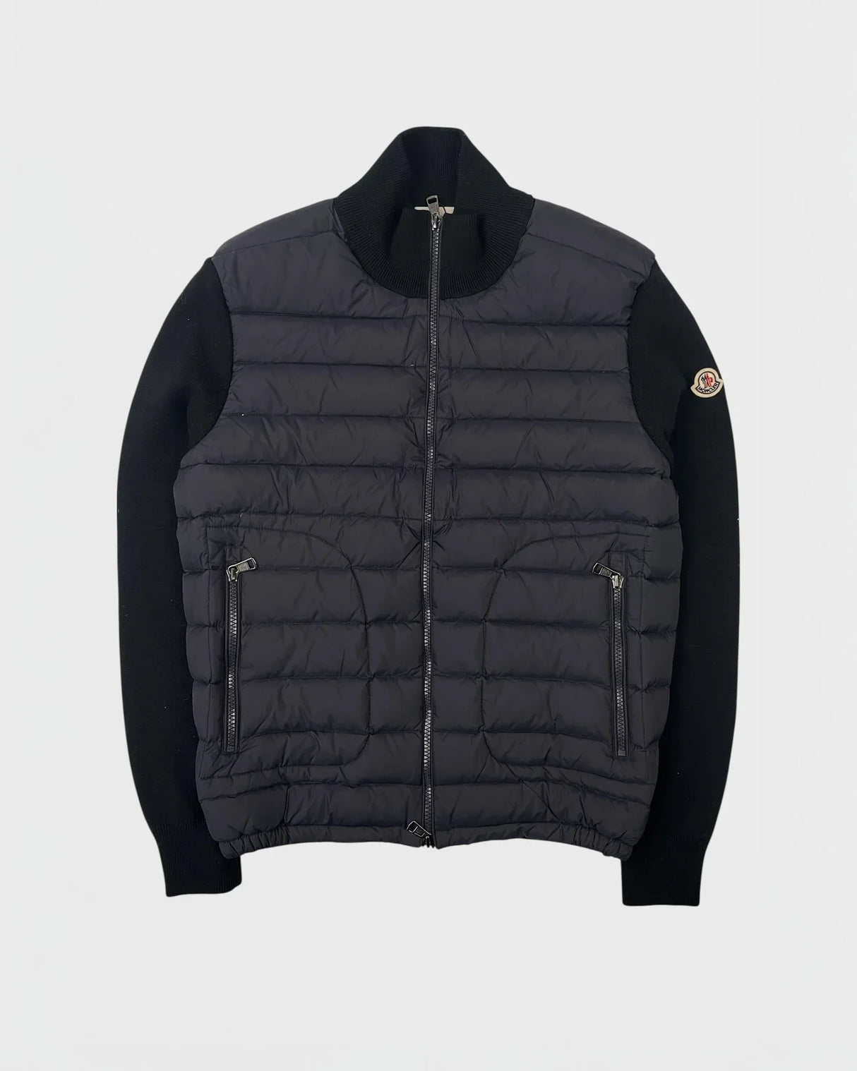 Chaqueta de plumón tipo cárdigan de dos materiales de Moncler
