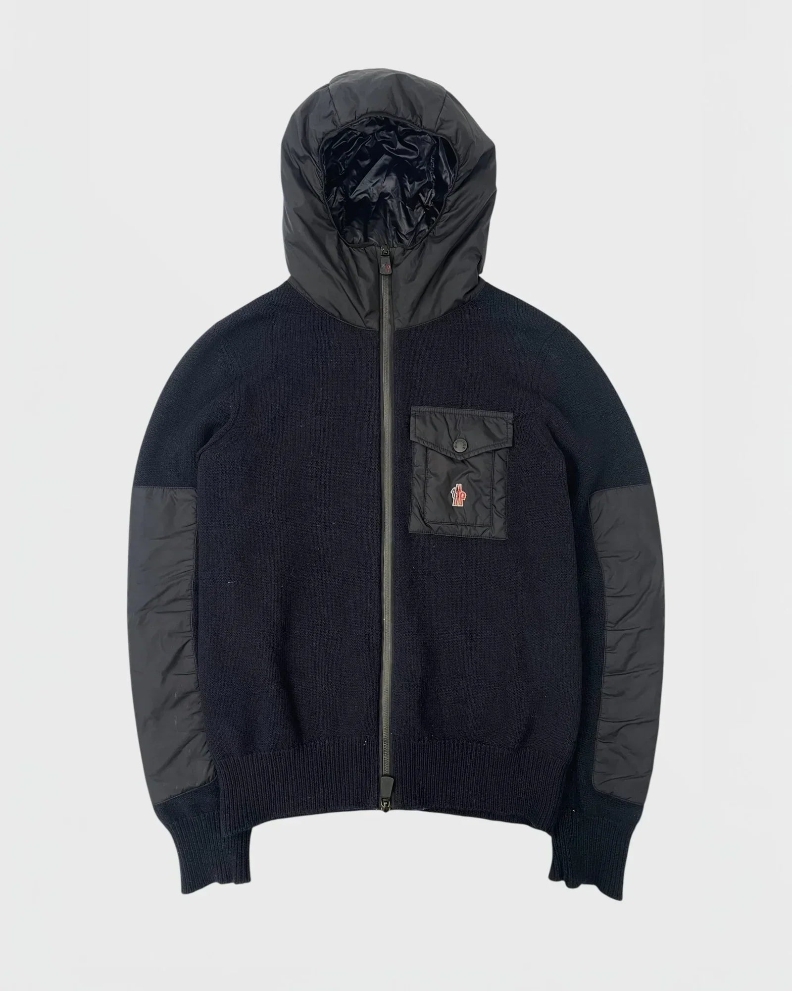 Moncler doudoune bi-matière cardigan