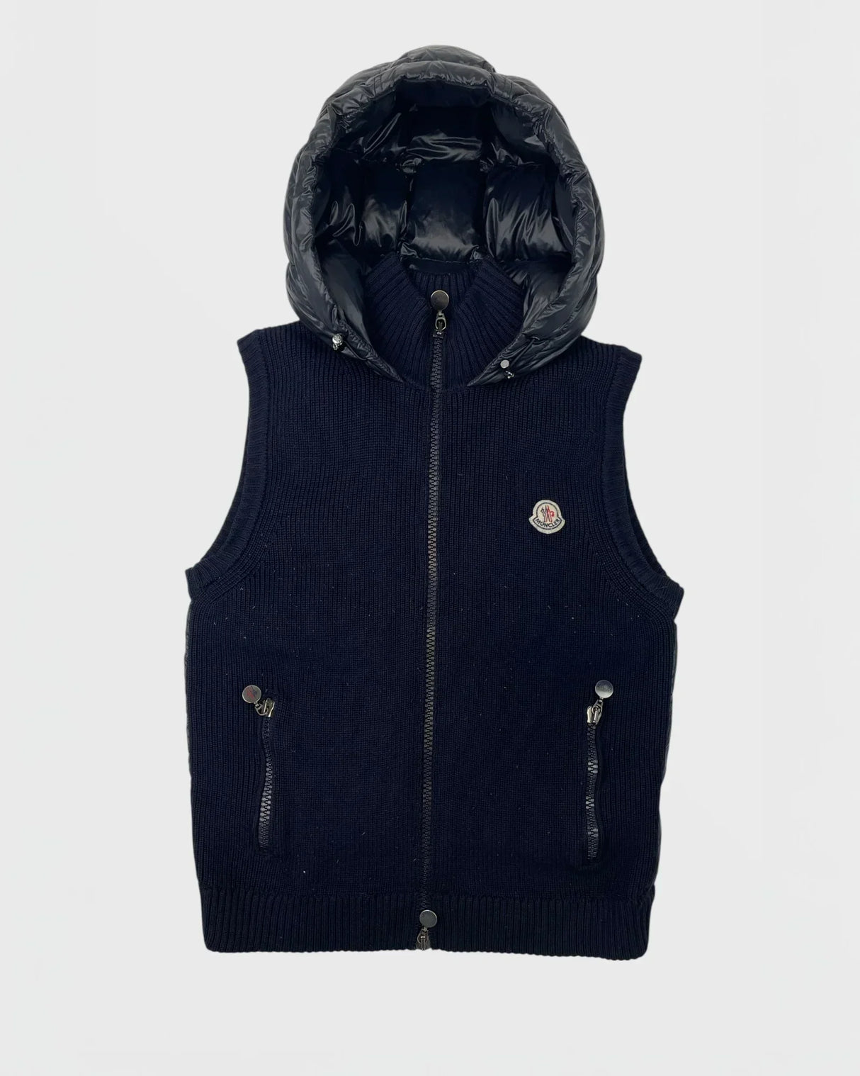 Chaqueta de plumón sin mangas de dos materiales de Moncler