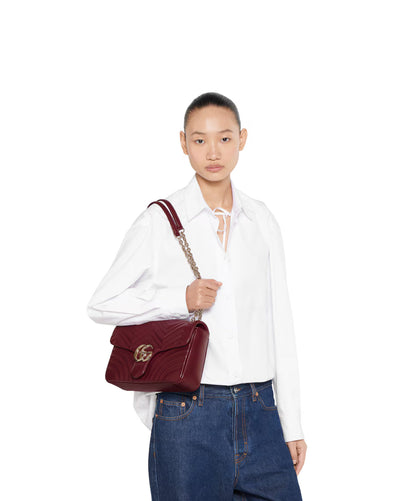 Bolso de hombro grande con estampado GG Marmont