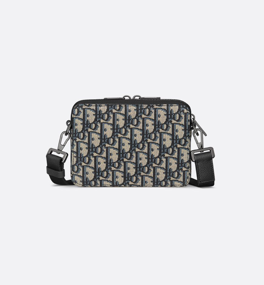 Bolso de hombro con cremallera negro y beige