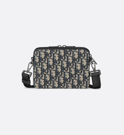 Bolso de hombro con cremallera negro y beige
