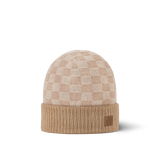 Bonnet et Écharpe Néo Petit Damier Beige