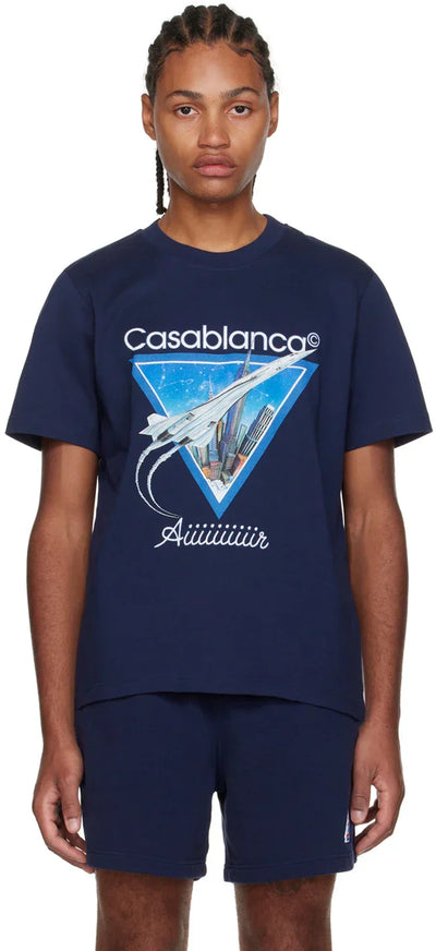 Camiseta azul marino 'Aiiiir' de CASABLANCA