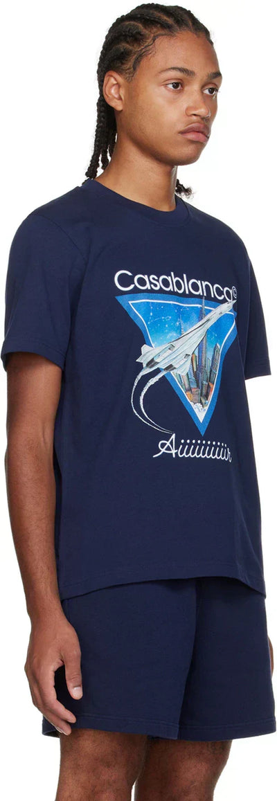 Camiseta azul marino 'Aiiiir' de CASABLANCA