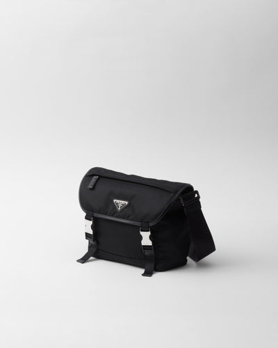 Bolso de hombro en Re-Nylon y piel Saffiano