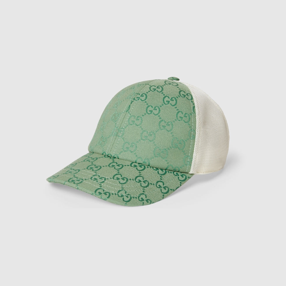 GORRA ORIGINAL GG DE LONA VERDE Y BLANCA