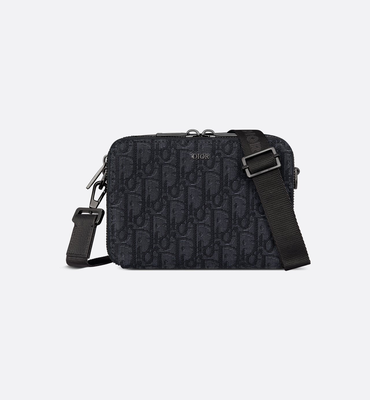 Bolso de hombro con cremallera
 Lona jacquard negra Dior Oblique