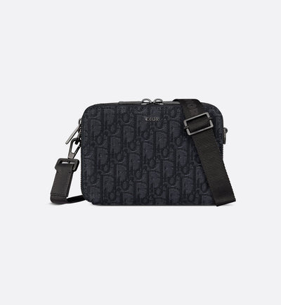 Bolso de hombro con cremallera
 Lona jacquard negra Dior Oblique
