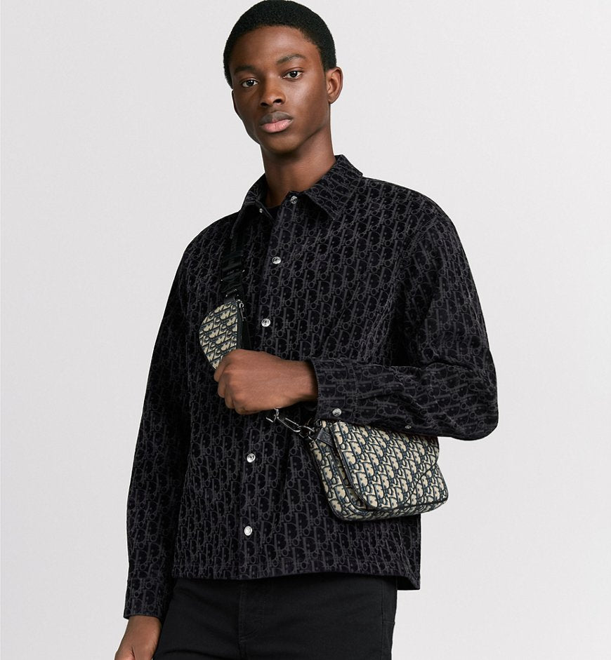 Triple Pouch Saddle Noir et Beige