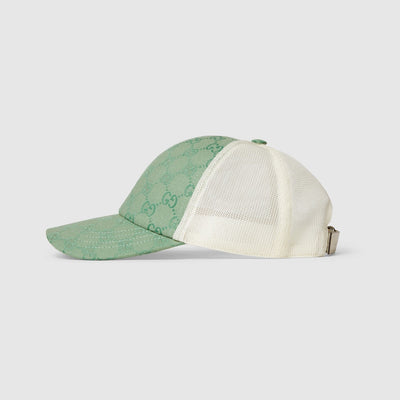 GORRA ORIGINAL GG DE LONA VERDE Y BLANCA