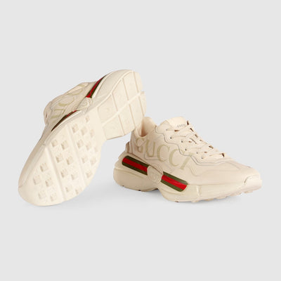 ZAPATILLAS DE PIEL RHYTON PARA HOMBRE CON EL LOGOTIPO DE GUCCI