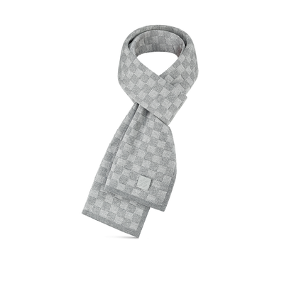 Gorro y bufanda de cuadros grises Neo Little