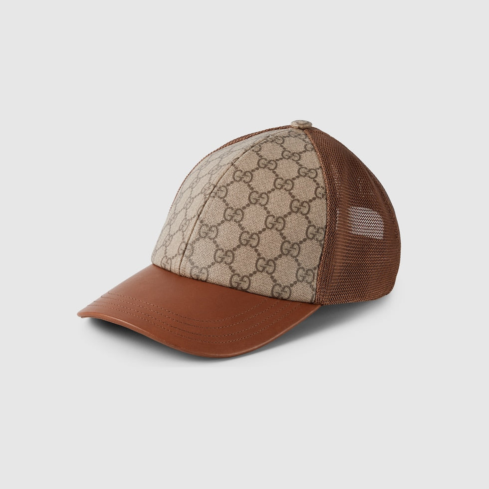 GORRA DE LONA CON MONOGRAMA GG marrón