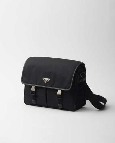 Bolso de hombro en Re-Nylon y piel Saffiano