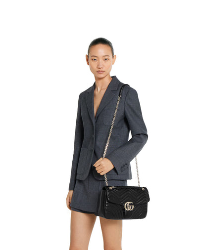 Bolso de hombro grande con estampado GG Marmont