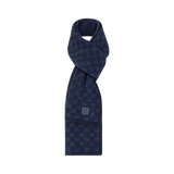 Bonnet et Écharpe Néo Petit Damier Bleu Marine