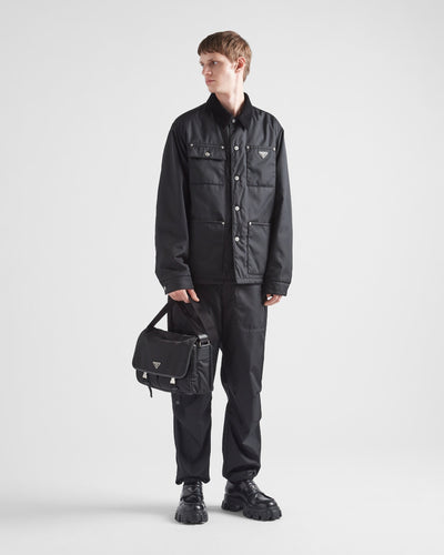 Bolso de hombro en Re-Nylon y piel Saffiano