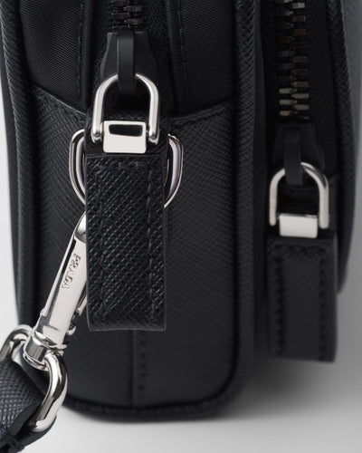 Sac porté épaule en Re-Nylon et cuir Saffiano