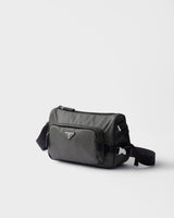 Sac de taille moyenne porté épaule en Re-Nylon et cuir Saffiano