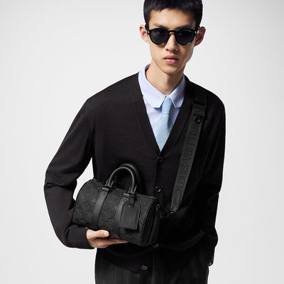 Bolso de hombro Keepall 25 de cuero negro