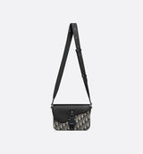 Sac Messenger à rabat Saddle Small Noir et Beige