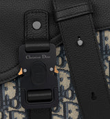 Sac Messenger à rabat Saddle Small Noir et Beige