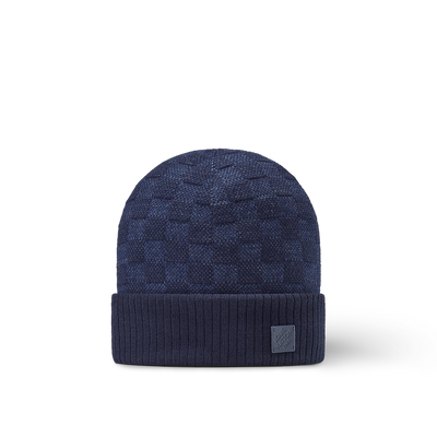 Gorro y bufanda azul marino con diseño de cuadros de Neo Petit