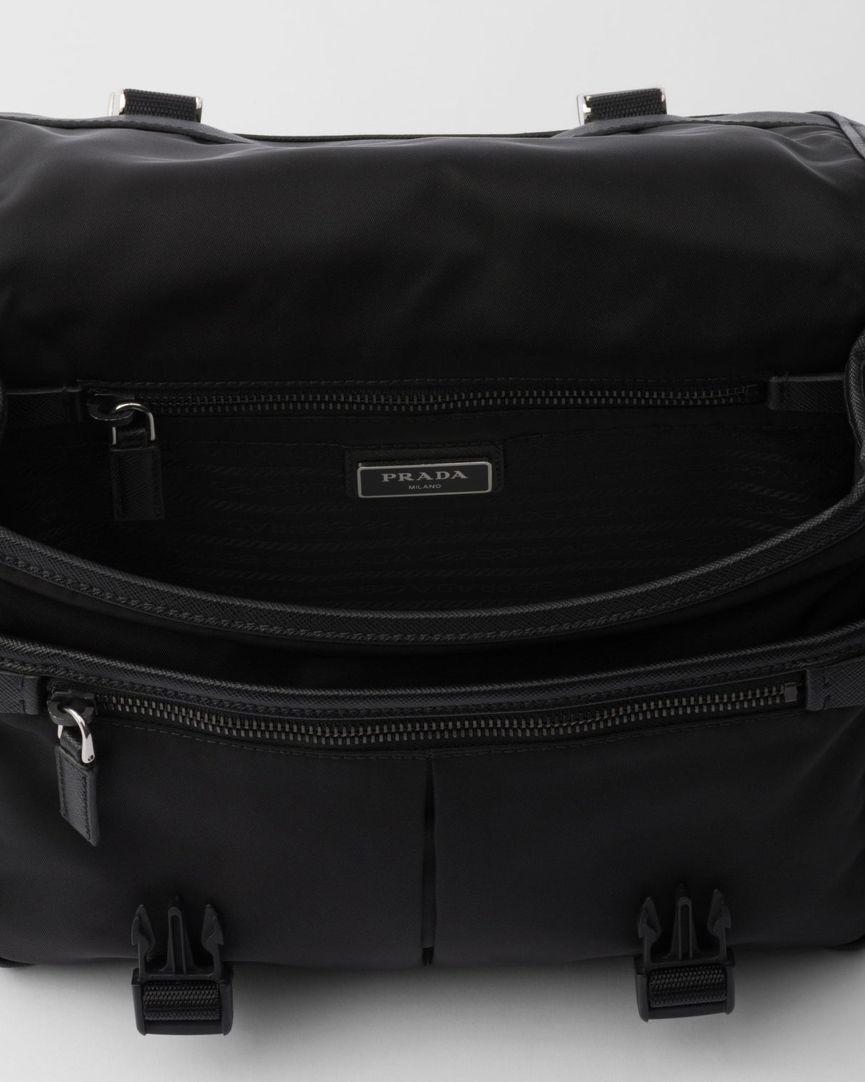 Sac porté épaule en Re-Nylon et cuir Saffiano