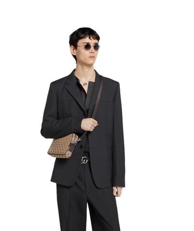 Bolso bandolera pequeño de lona GG