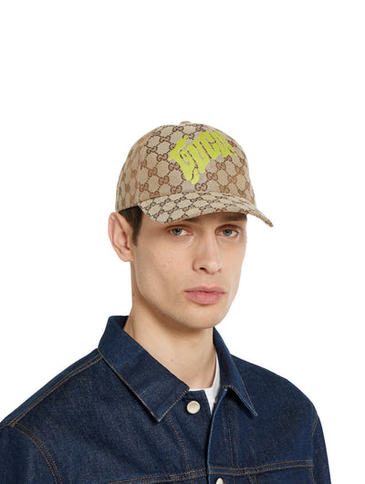Gorra de béisbol de lona GG con estampado