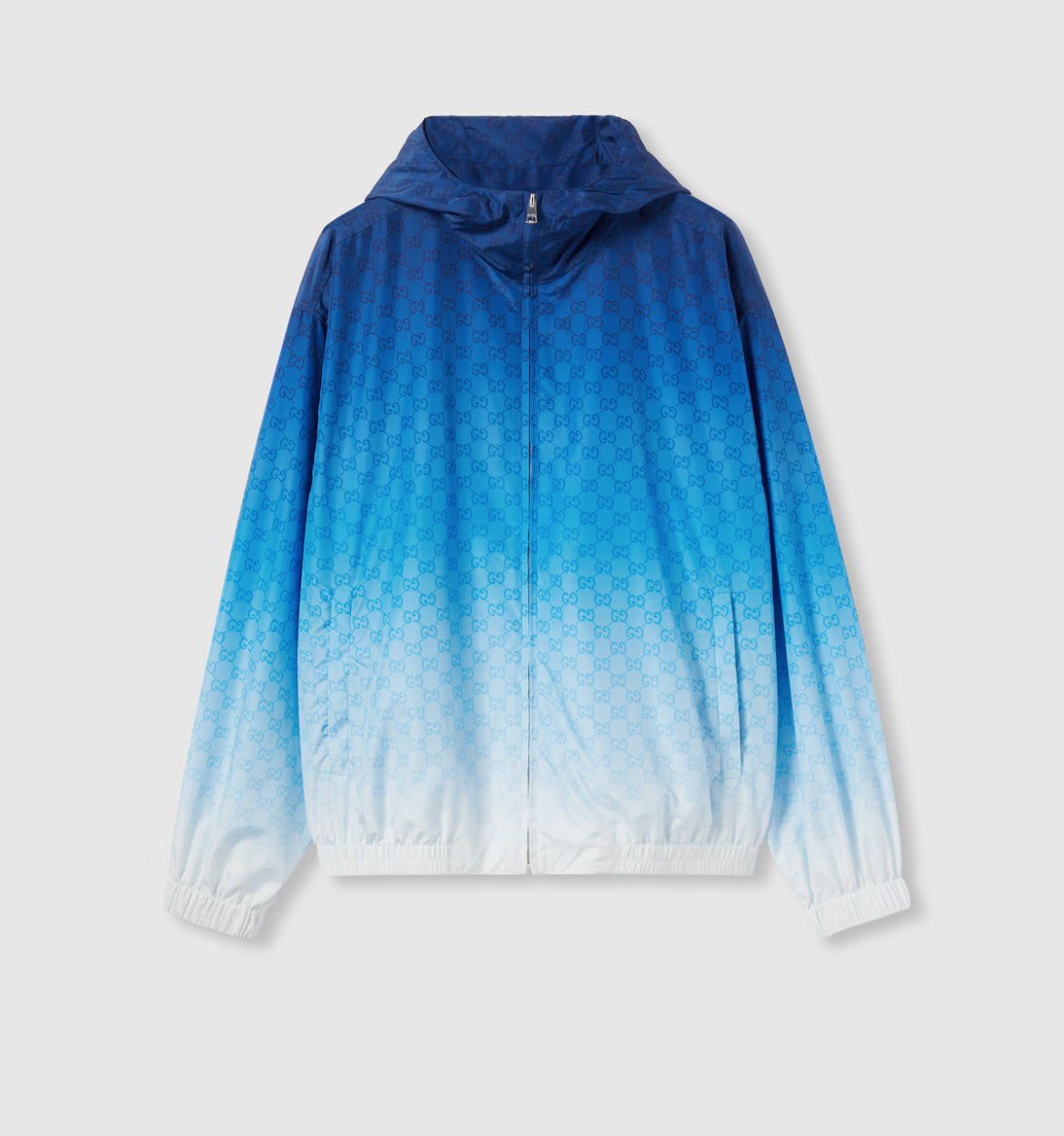 CHAQUETA DE POPELINA DE JERSEY ESTAMPADA CON CREMALLERA