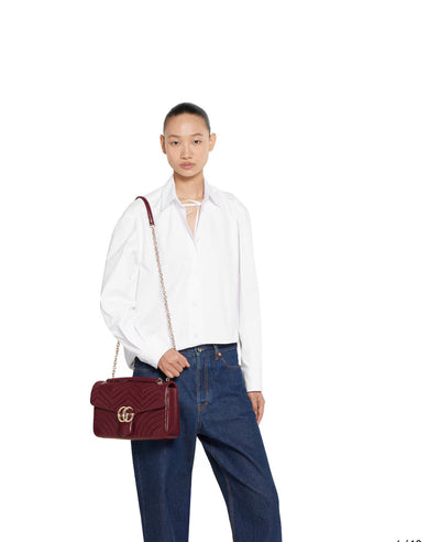 Bolso de hombro grande con estampado GG Marmont