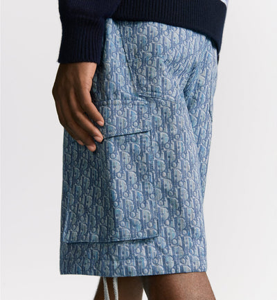 Bermudas cargo Dior Oblique
 Sarga de mezcla de algodón azul