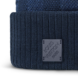 Bonnet et Écharpe Néo Petit Damier Bleu Marine