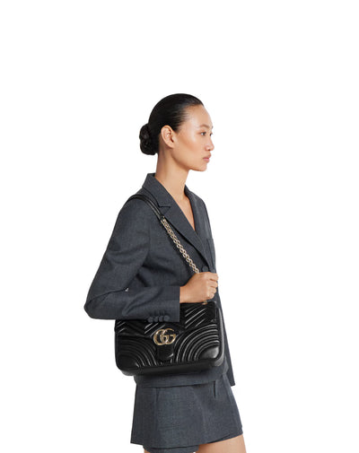 Bolso de hombro grande con estampado GG Marmont